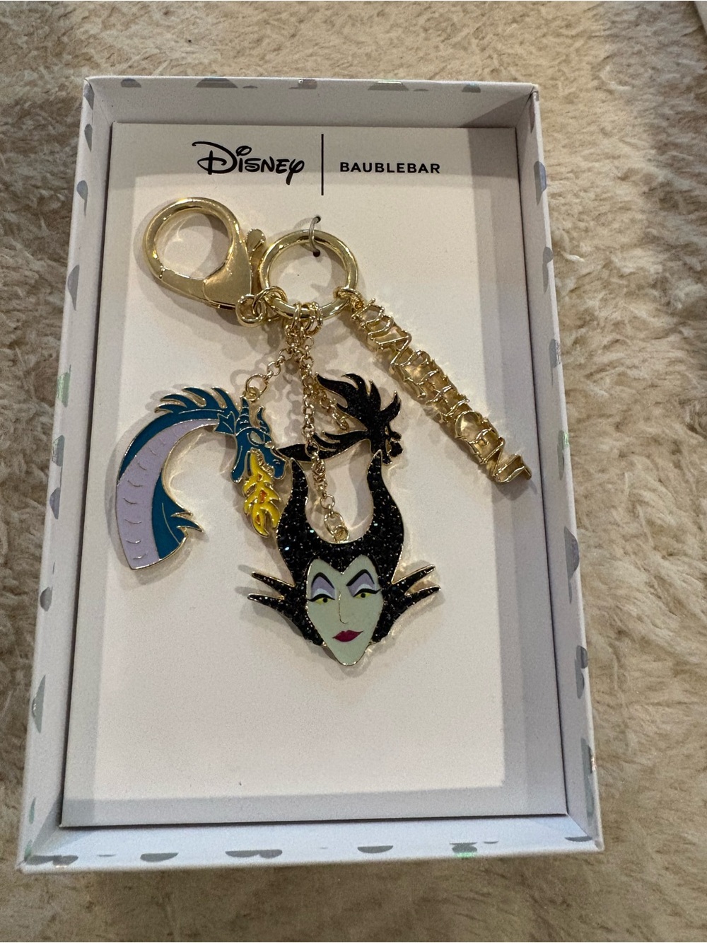 BaubleBar Disney Maleficent Enamel Keychain - Gold, Black, Green, Blue